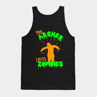 This Archer Loves Zombies - Archer Costume Halloween graphic Tank Top